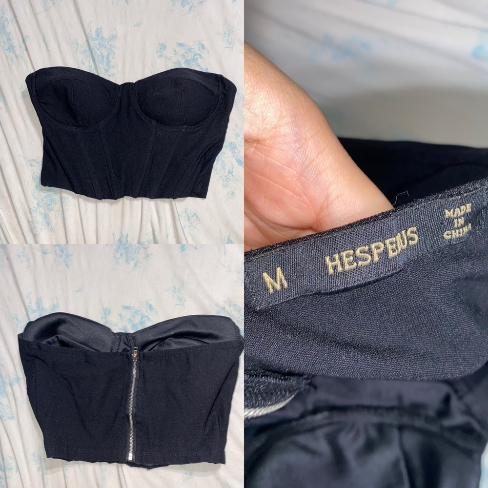 Black Strapless Bustier Top